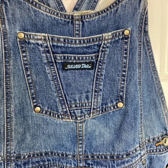 Vintage Levis Silvertab Overalls Denim Straight Loose Blue Mens Medium Carpenter